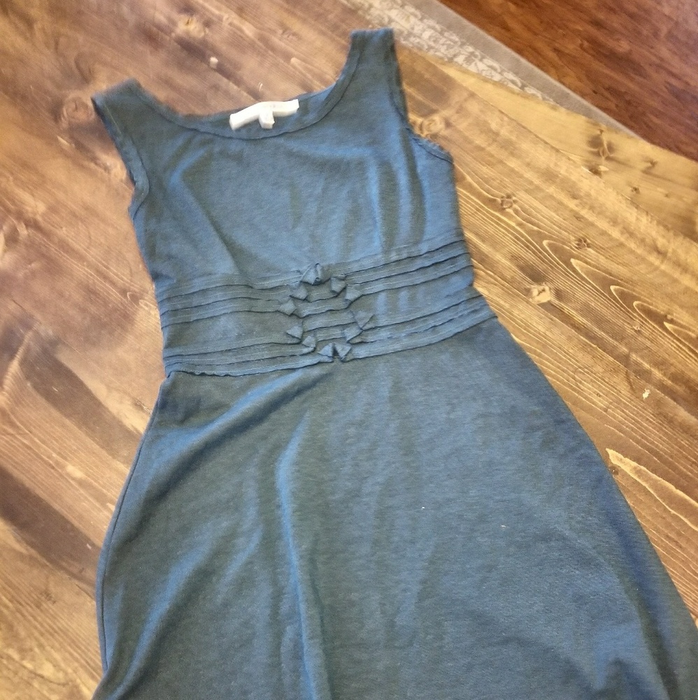 Knee length fit and flare hunter green Max dress